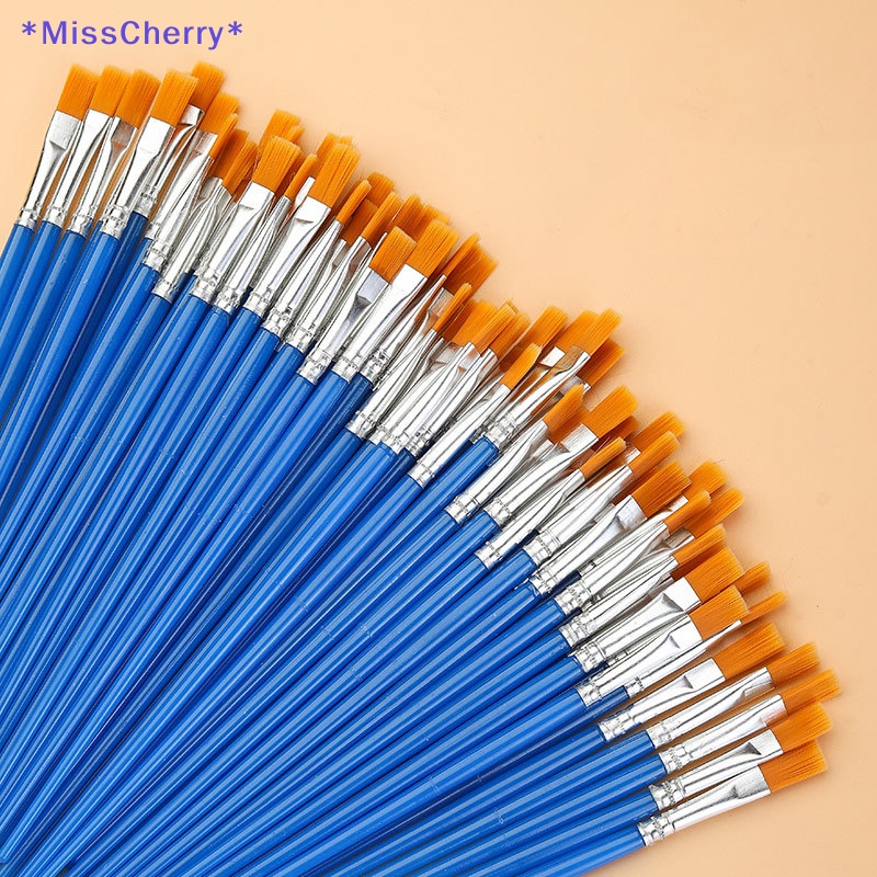 Set 10 Cọ Vẽ Tranh Màu Nước Đầu Nhọn Phẳng Tiện Dụng Mới