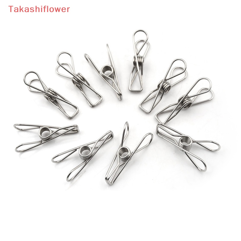 Set 10 Kẹp Treo Quần Áo Bằng Thép Không Gỉ Chất Lượng Cao