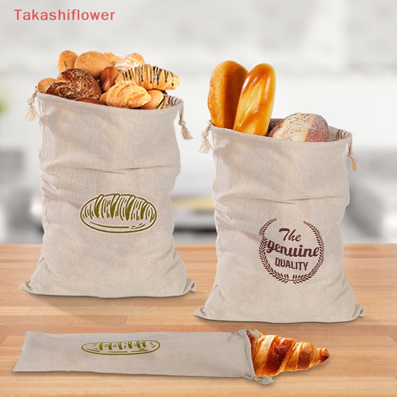 1 Túi Dây Rút Vải Lanh Đựng Bánh Mì Tái Sử Dụng Tiện Lợi