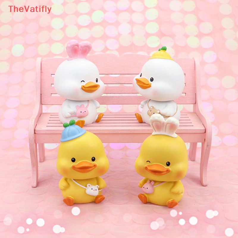[Thevalifly] Búp Bê Resin Hình Chú Vịt Lắc Đầu Dễ Thương Trang Trí Xe Hơi