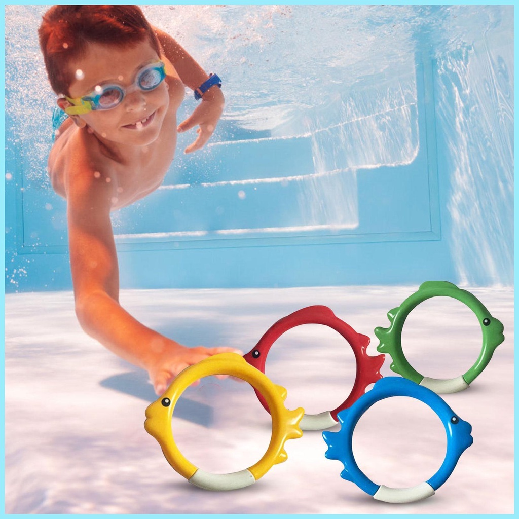 Set 4 Vòng Đồ Chơi Lặn Biển Nhiều Màu Sắc Cho Bé