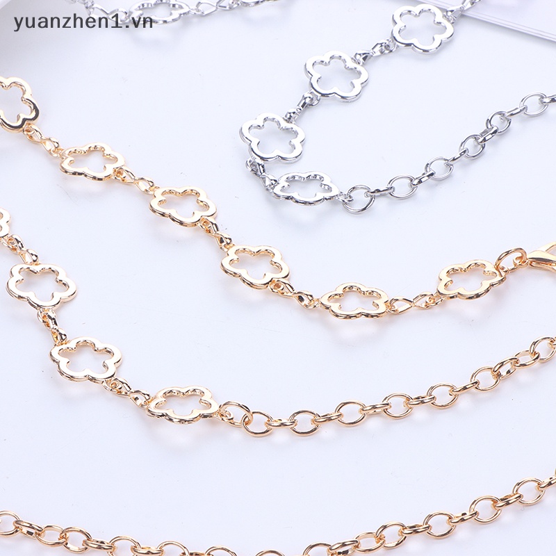 Dây Xích Đeo Thắt Lưng Bằng Kim Loại Họa Tiết Hoa Rỗng Thời Trang Cho Nữ