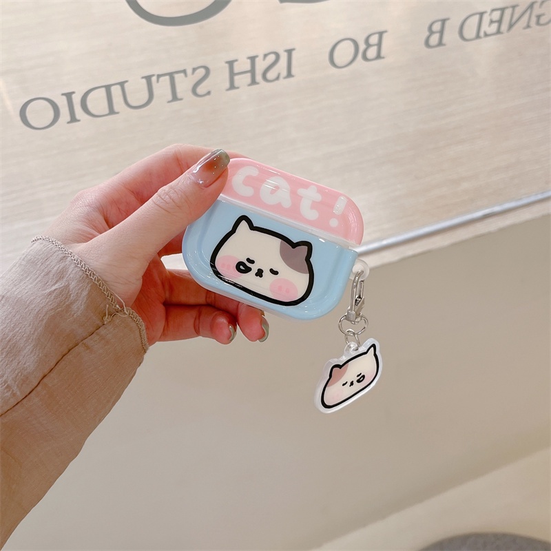 Vỏ Bảo Vệ Hộp Sạc Tai Nghe Bluetooth Không Dây Airpods1 / 2 3 Pro Pro2 Air Pods Pro 3 Hình Mèo Dễ Thương Ốp