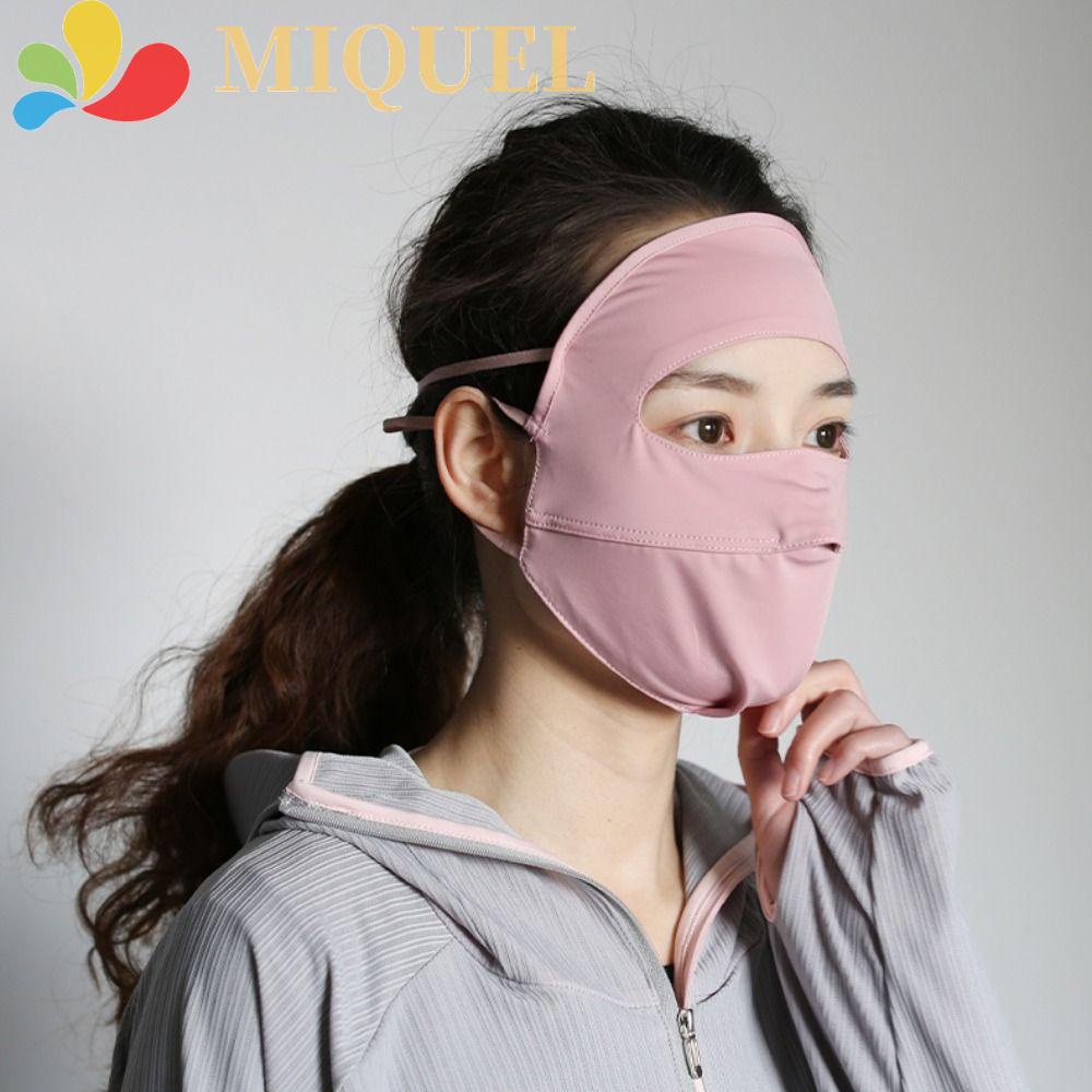 Khẩu Trang Chống Nắng Chống Tia UV Bằng Lụa Lạnh Mỏng Màu Sắc Trơn Dành Cho Mùa Hè