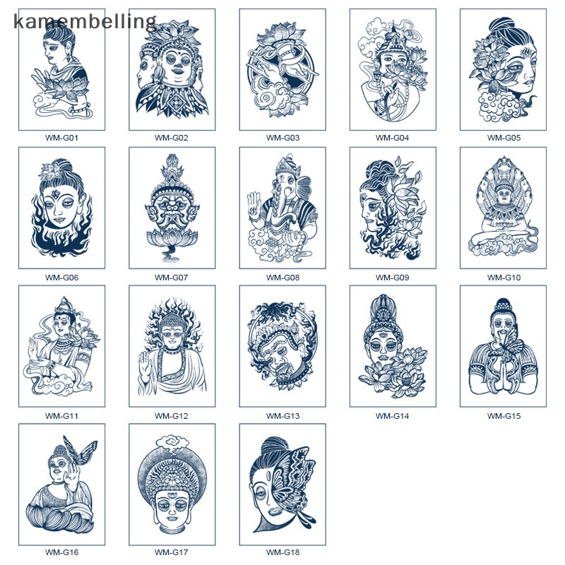 Hình Xăm Dán Tạm Thời kamembelling Kiểu Phật Giáo Chống Thấm Nước Cho Nam Và Nữ