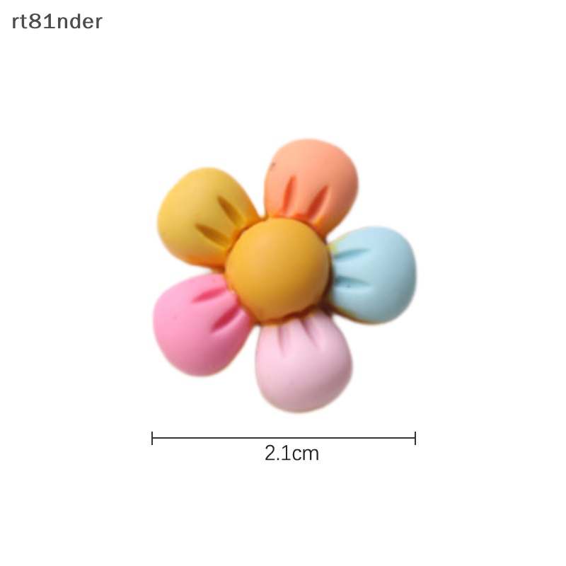 Rt Set 10 Kẹp Tóc Hình Hoa Năm Cánh Nhiều Màu Sắc Bằng Nhựa Resin