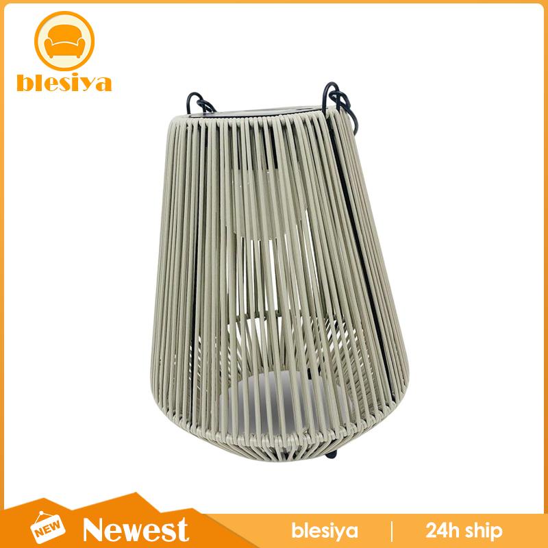 [Blesiya] Đèn Lồng Kim Loại Năng Lượng Mặt Trời Treo Trang Trí Bàn Có Tay Cầm Cho Sân Vườn