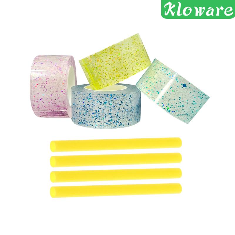 Set 4 Cuộn Băng Dính Nano Trong Suốt Lấp Lánh Dùng Trang Trí Thủ Công DIY