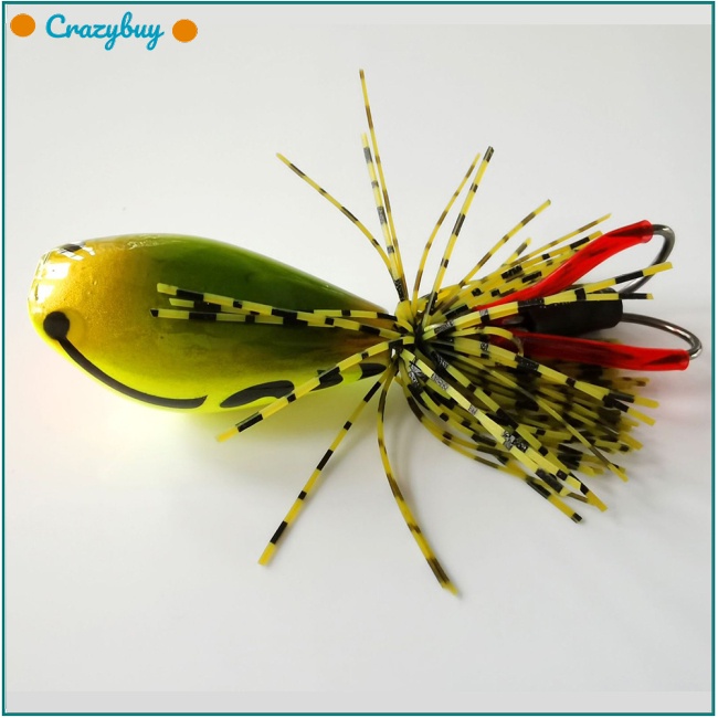 Cr Mồi Câu Cá Giả Hình Ếch Có Móc Kép Tiện Dụng