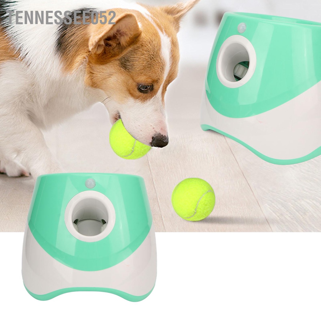 Tennessee052 Máy phóng bóng tự động cho chó Có thể sạc lại 3 chế độ ném thú cưng tương tác màu xanh lá cây ngoài trời trong nhà
