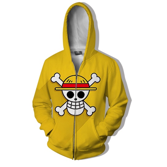 Áo Khoác Khóa Kéo Tay Dài In Hình Nhân Vật Luffy Trong ONE PIECE 3D Thời Trang Cho Nam Và Nữ