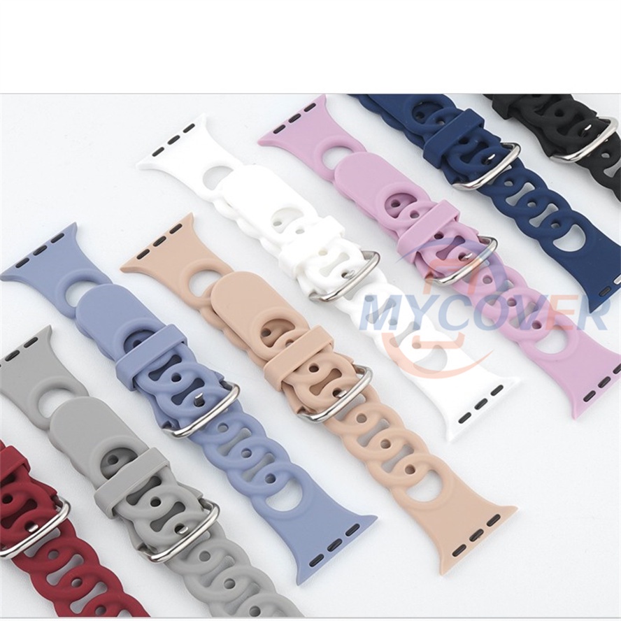 Dây Đồng Hồ Thể Thao Thông Minh Bằng Silicon Kích Thước 49mm 41mm 45mm 44mm 42mm 40mm 38mm 8 7 6 SE 5 4 3 2 1