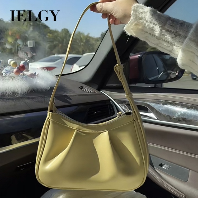 Ielgy Túi Xách Đeo Vai Hình Đám Mây Xếp Ly Kiểu Hàn Quốc Thanh Lịch Cho Nữ