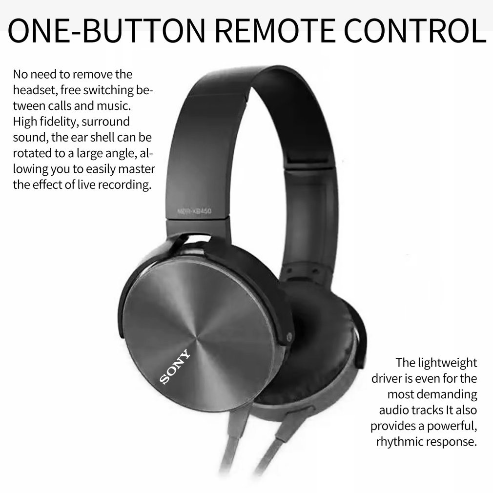 Xb450 Wire Headphone Extra Bass Stereo Noise Reduction Adjustable Foldable Headset Headphones For Tablet [Q/1]