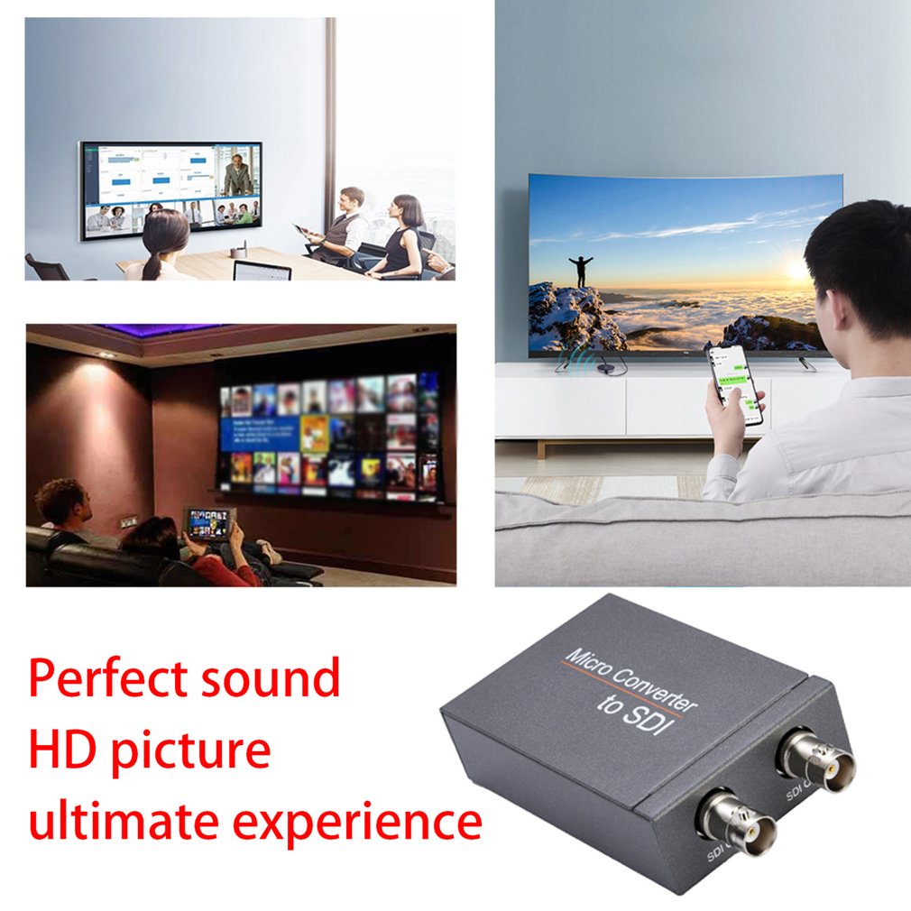 Micro Hdmi-Compatiable To Sdi Converter With Power 1080P Video Audio Splitter In Two Output Adapter