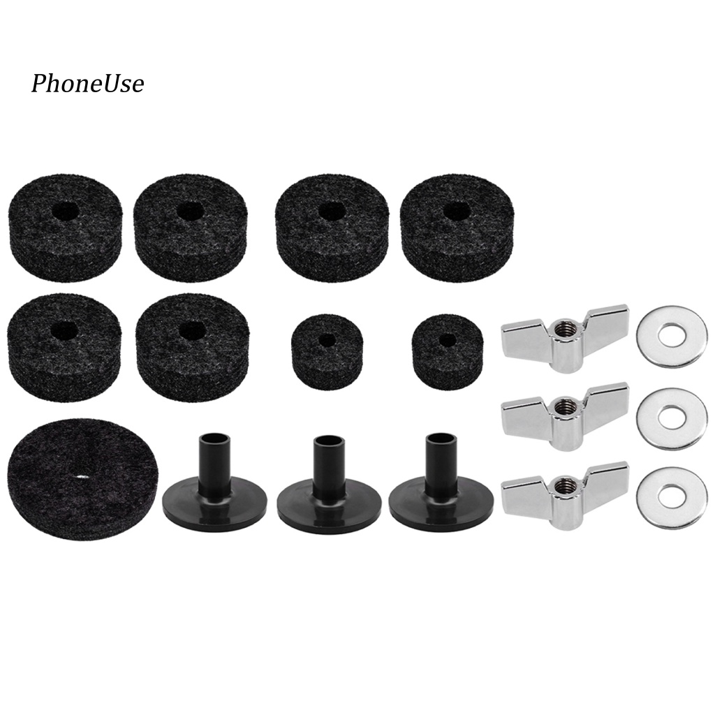 Pu Set 18 Miếng Đệm Lót Trống Chũm Chọe Chống Trầy Bằng Vải Nỉ