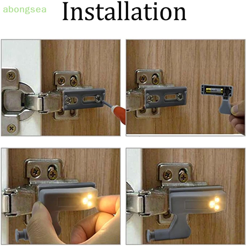 Abongsea Đèn LED Cảm Ứng Thông Dụng Gắn Bản Lề Tủ Quần Áo