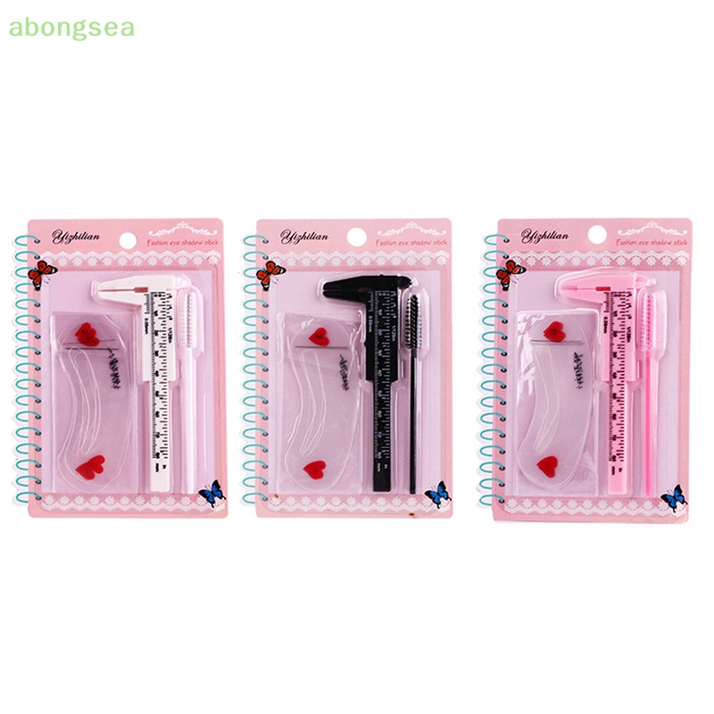 Set 3 Thước Cặp Vẽ Lông Mày Bằng Nhựa Tiện Dụng