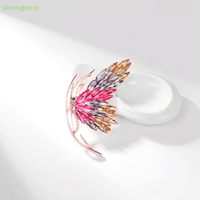 Abongsea Ghim Cài Áo Hình Bướm Đính Pha Lê Màu Gradient Kiểu Pháp Thanh Lịch Cao Cấp