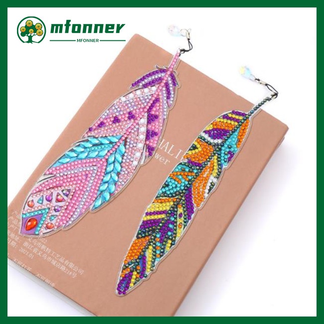 Set 6 Thẻ Đánh Dấu Trang Sách Dày Dặn Hình Lông Vũ Kiểu Mosaic Cho Người Mới Bắt Đầu