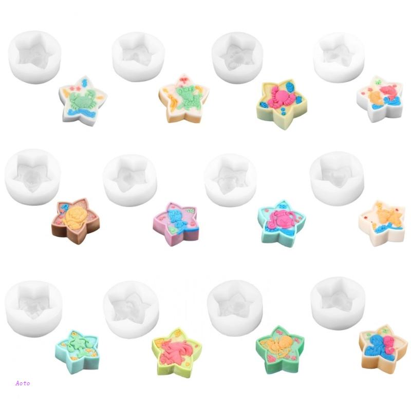 Khuôn Silicone 12 Ngăn Tạo Hình 3D Trang Trí Bánh