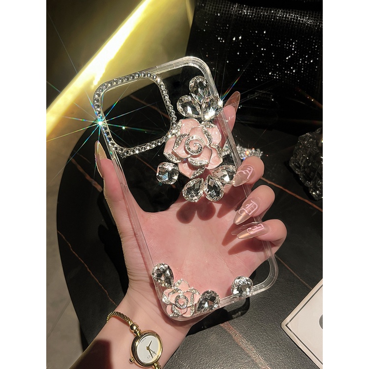 Ốp Điện Thoại Chống Rơi Họa Tiết Hoa Trà Sang Trọng Cho IPhone 14 13 12 11 Pro Max X XS XR Max 7 8 Plus