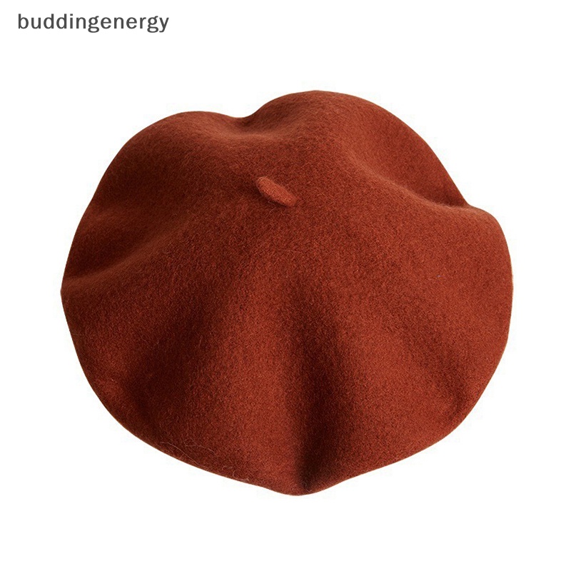 {BUDDI} Mũ Beret Len Màu Trơn Giữ Ấm Mùa Đông Phong Cách Retro Pháp Thanh Lịch Phù Hợp Với Nữ {BUDDI {buddingenergy}