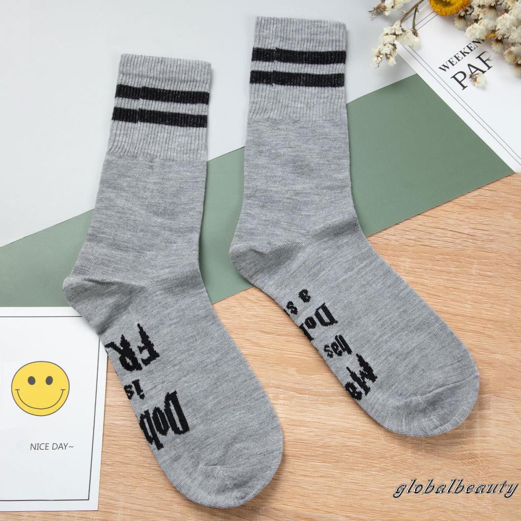 Tất Giữ Nhiệt Kẻ Sọc In Chữ Thời Trang Thoáng Khí