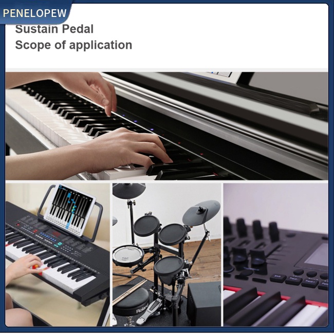 Pw Bàn Đạp Điện Tử Cuộn Lên Piano Điện Tử Công Tắc Một Chân Cho Trống Điện Tử Midi