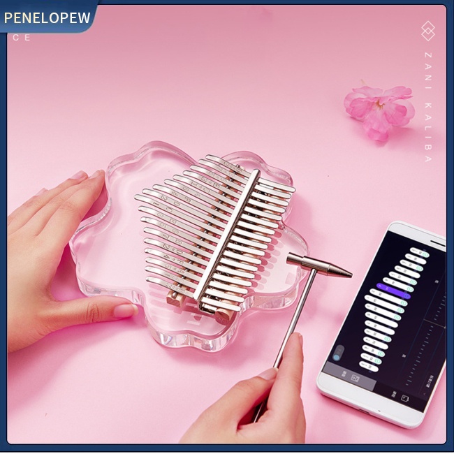 Đàn Kalimba 17 / 21 Phím Hình Hoa Đào Bằng Acrylic Cho Bé