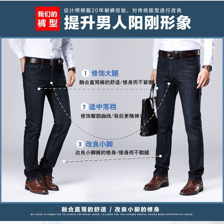 Quần Jeans Dài Ống Đứng Co Giãn Mềm Mại Thoáng Khí Thời Trang Xuân Thu Cho Nam D1 D1DC 2023