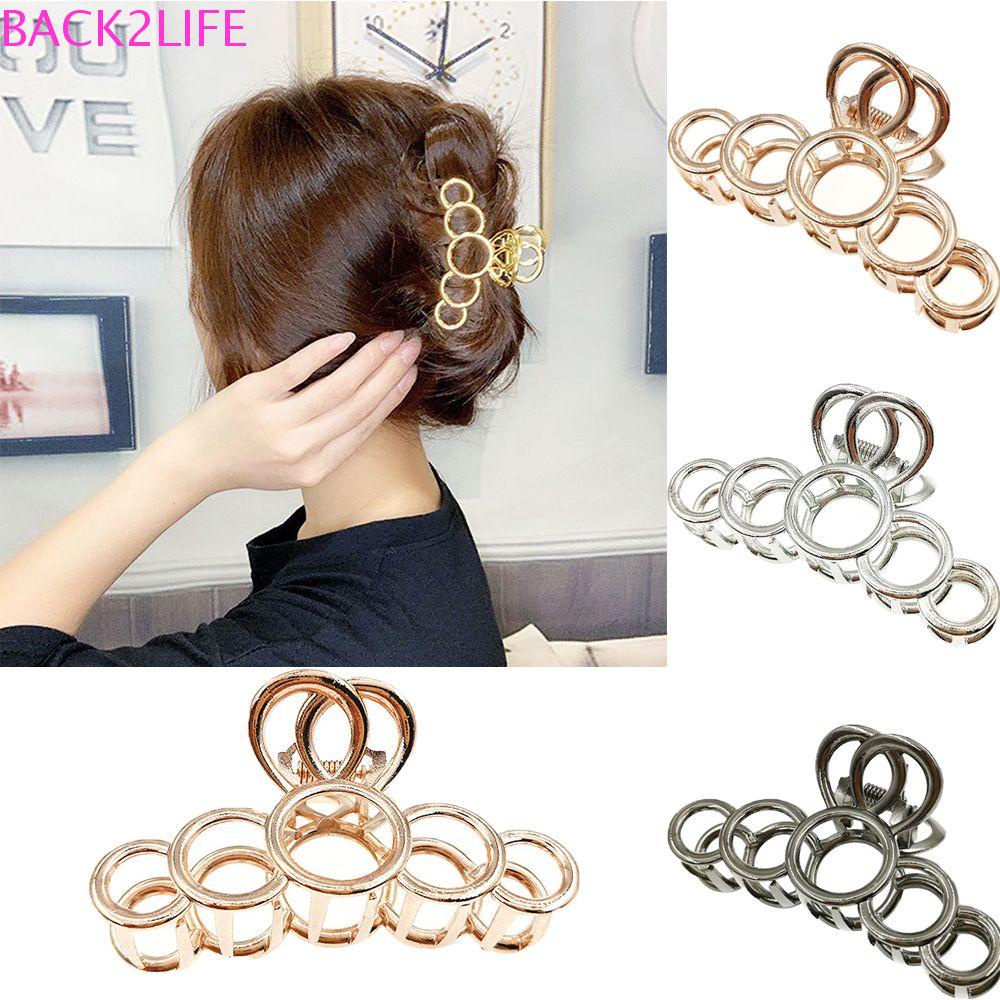 Kẹp Tóc Kim Loại Hình Tròn Rỗng Cho Nữ Khi Tắm 2life