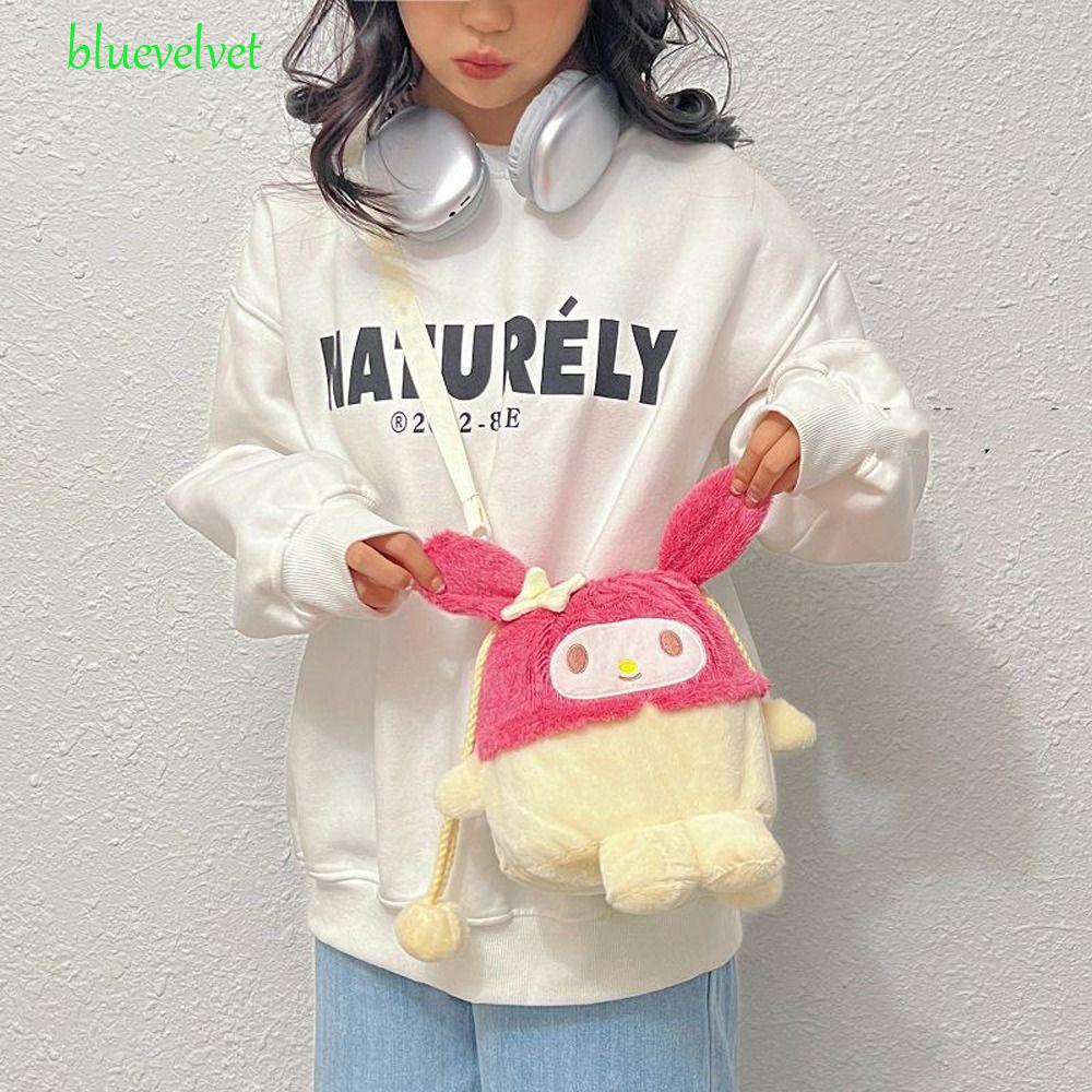 Túi Đựng Tiền Xu / Son Môi / Đồ Trang Điểm Bằng Vải Bông Họa Tiết Hoạt Hình Chó Mèo Melody Dễ Thương Sức Chứa Lớn