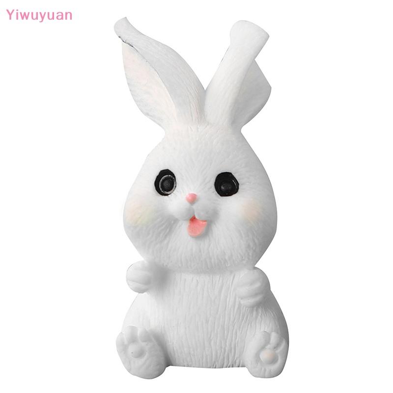 < Yiwuyuan > Tượng Nhựa Resin Thủ Công Hình Thỏ Trắng Thế Giới Thiên Đường Hoạt Hình Dễ Thương Trang Trí Sân Vườn Mới