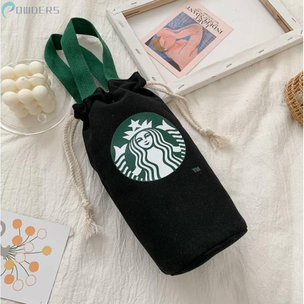 Túi Đựng Cốc Nước Starbucks Nhỏ Gọn Có Dây Rút Tiện Lợi