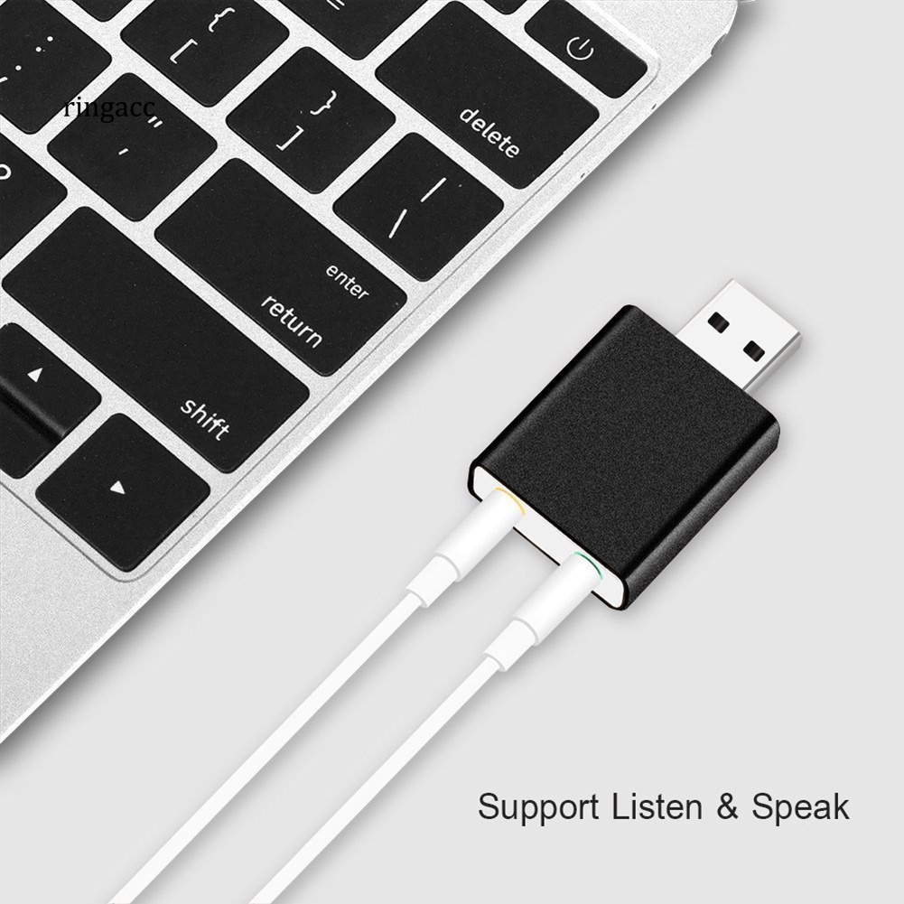 Thẻ Âm Thanh Ngoài USB7.1 Bằng Hợp Kim Với Giắc Cắm 3.5mm Chuyên Dụng Cho PC Notebook RGA
