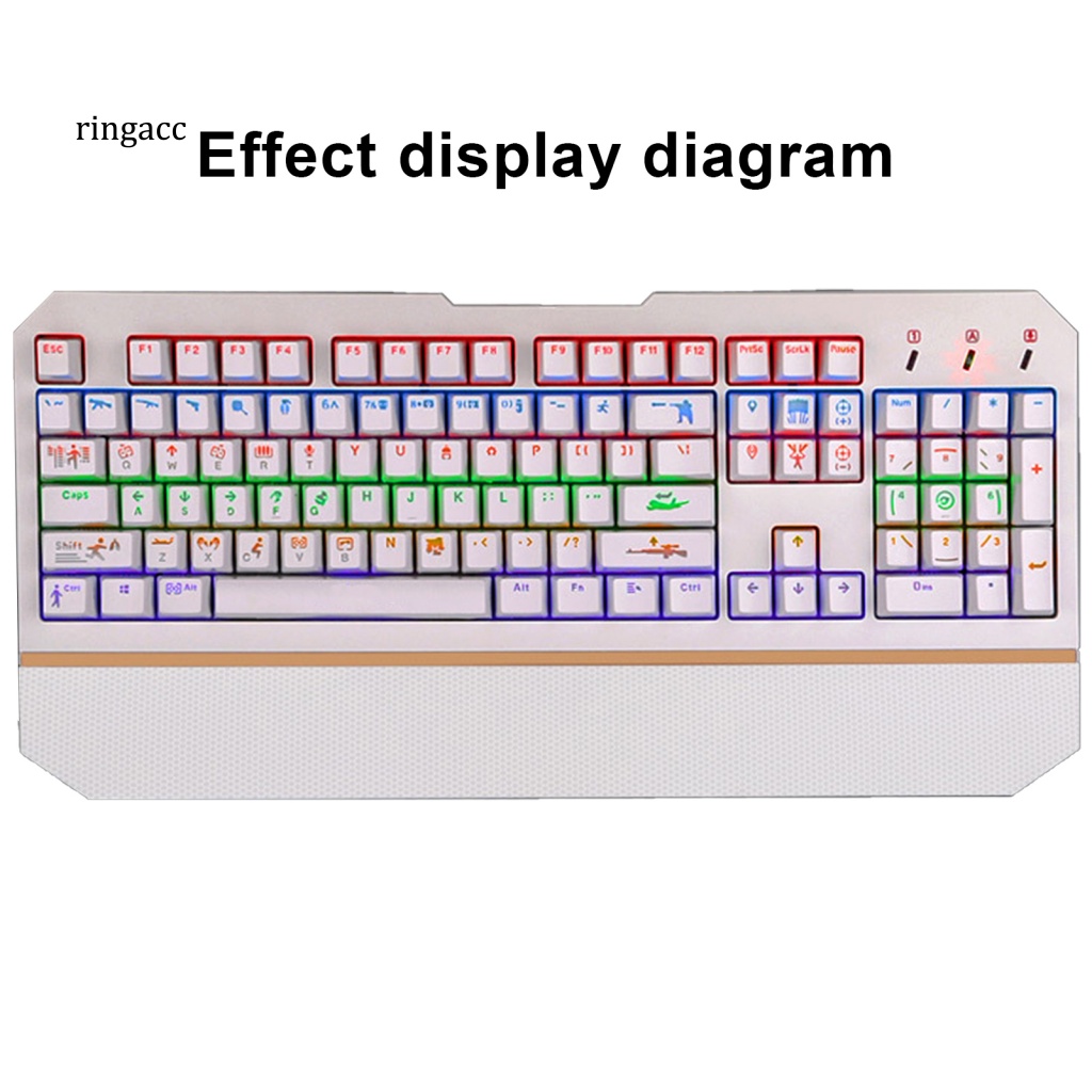 104 Nút Bàn Phím RGA Thay Thế Chống Mài Mòn Ánh Sáng Trắng