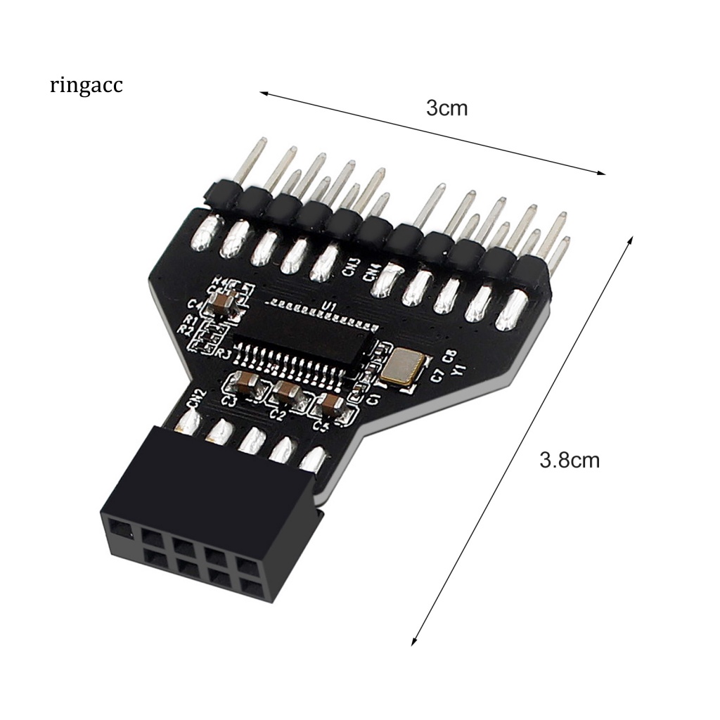 Đầu Nối Bo Mạch Chủ Cổng USB2.0 9Pin Sang 2 9Pin RGB Cho Đèn RGB Máy Tính