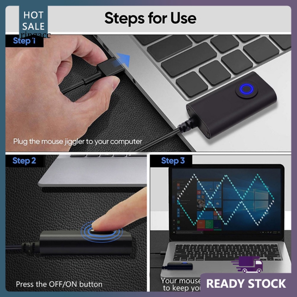 Chuột RGA Kết Cấu Type-C Màu Đen Chống Ngủ Cho Máy Tính 2 Trong 1