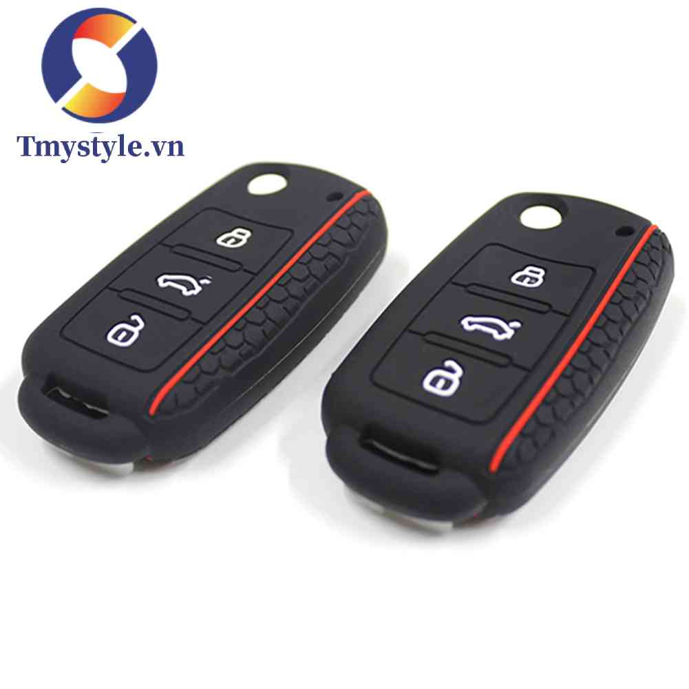 Vỏ Silicone Bảo Vệ Chìa Khóa Điều Khiển Từ Xa Cho Xe Hơi VW POLO Bora Beetle Tiguan Passat Golf Jetta Eos For SKODA Fabia Octavia Superb