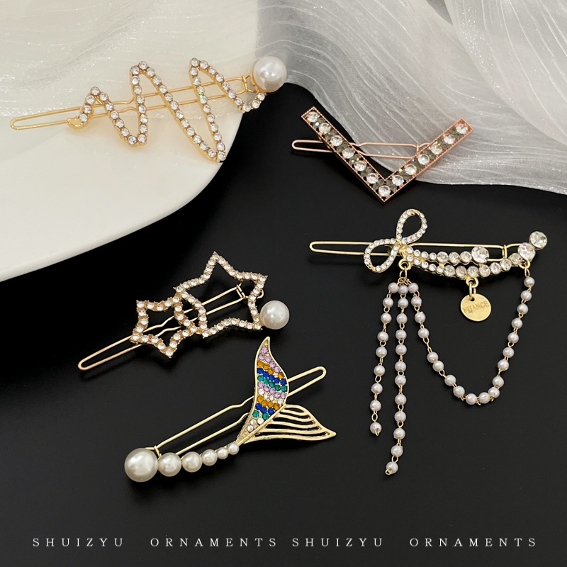 Kẹp Tóc Ngang Một Hàng Đính Ngọc Trai Nhân Tạo Thời Trang 2023 Dành Cho Bạn Nữ