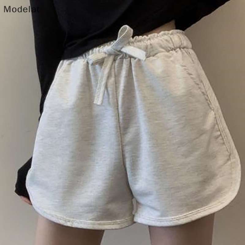 Quần Short Dáng Chữ A Thoáng Khí Màu Trơn Đơn Giản Thời Trang Mùa Hè Cho Nữ