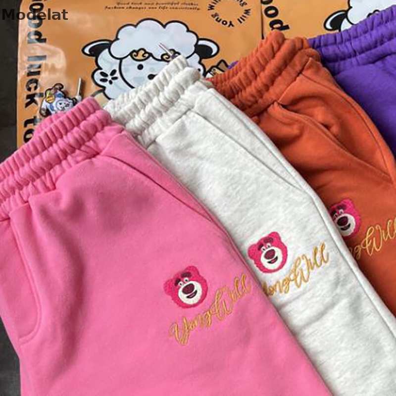 Mfc Quần ngắn ống rộng Đa Năng In Hình Gấu Hoạt Hình Thời Trang Thường Ngày WTD