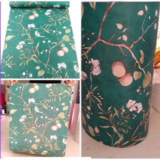 1 mét decal giấy dán tường chim cành đào có keo sẵn khổ 45cm