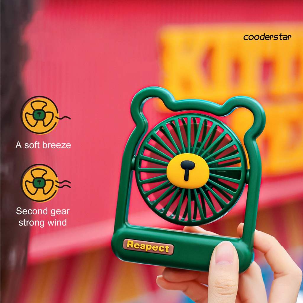 Quạt Làm Mát Cầm Tay Sạc USB Hình Gấu Dễ Thương Cho Học Sinh