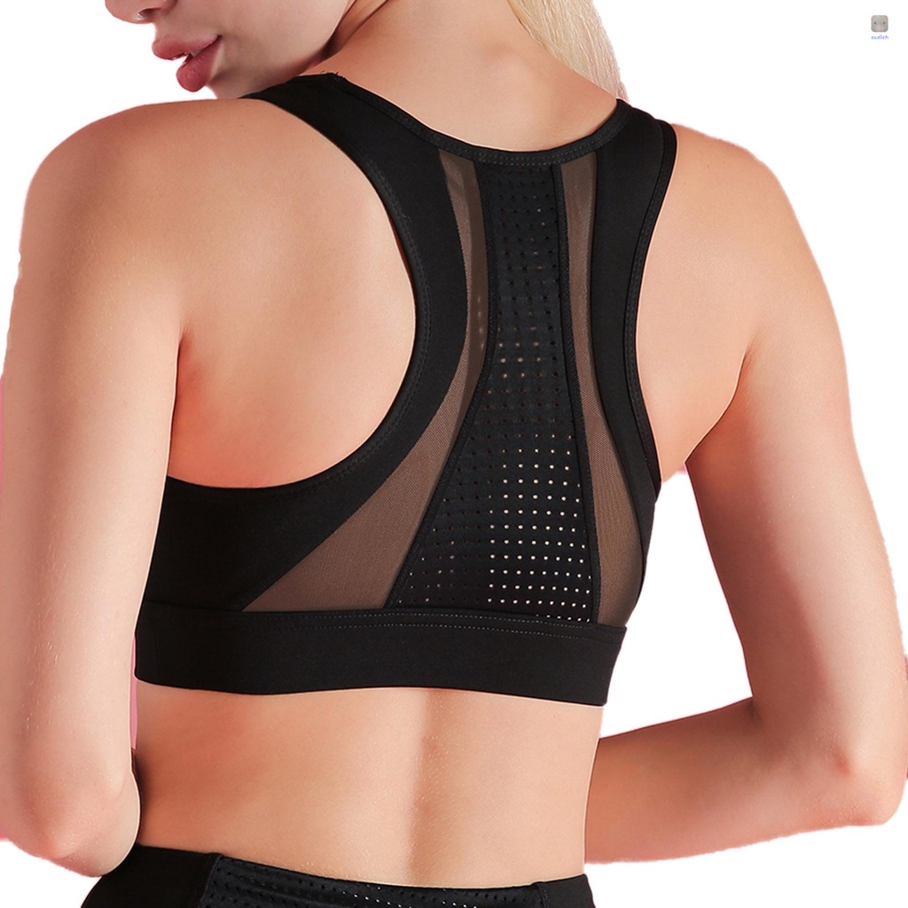 Áo Ngực Thể Thao Phối Lưới Thoáng Khí Có Mút Nâng Ngực Chống Rung Thời Trang Cho Nữ