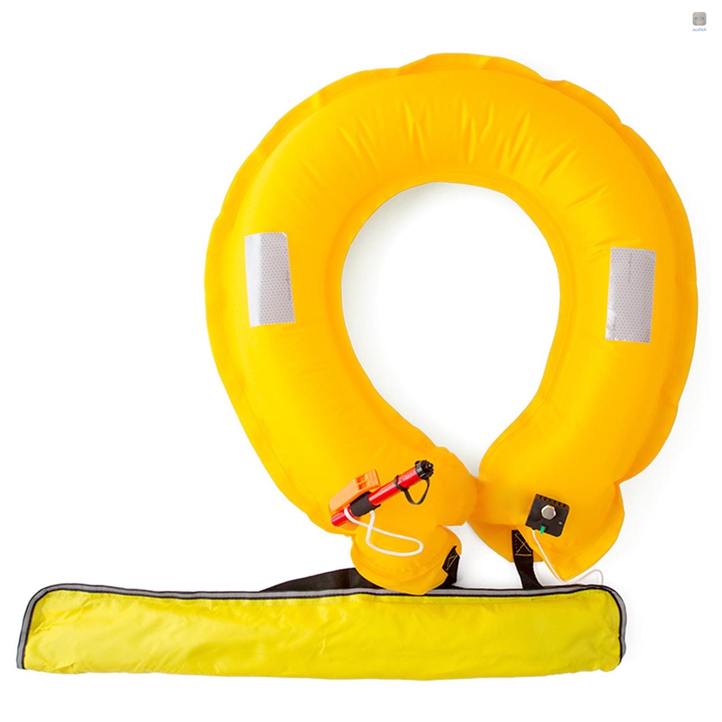 Phao Cứu Sinh Tự Động Bơm Hơi Kèm Băng Keo Phản Quang Chuyên Dụng Cho Chèo Thuyền Kayak / Câu Cá