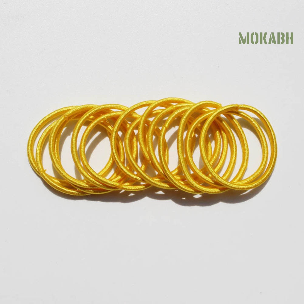 Set 10 Dây Cột Tóc Co Giãn Màu Trơn Đơn Giản Cho Bé Gái Giá Đỡ