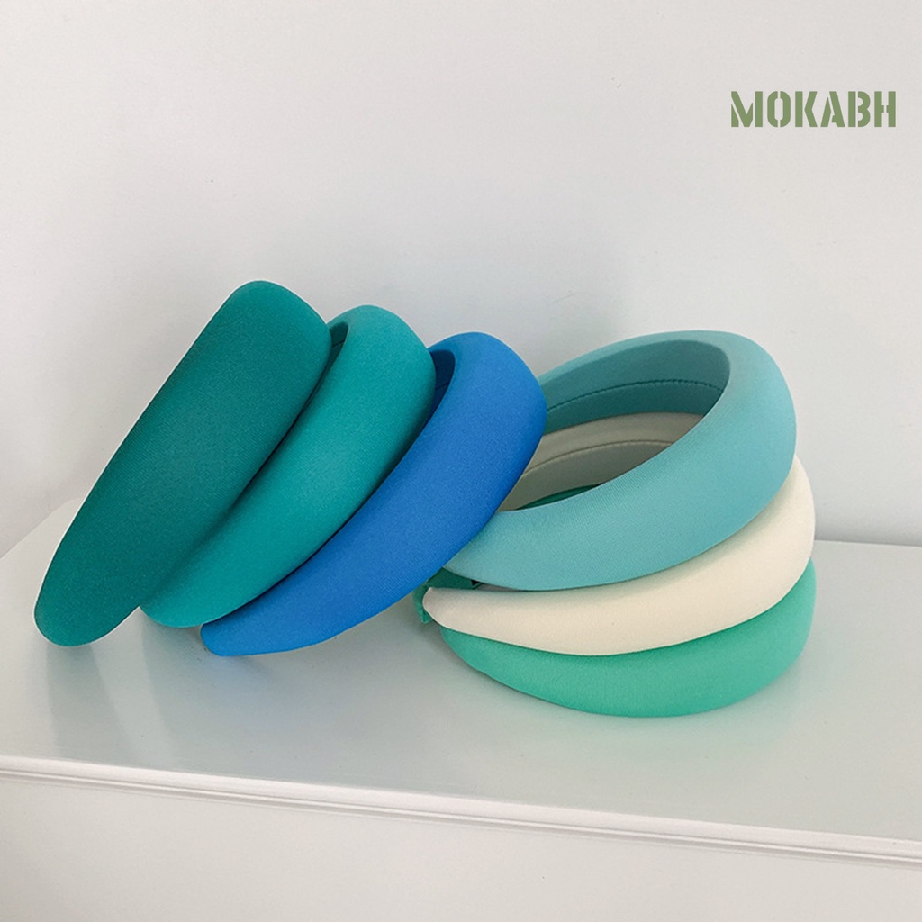 Băng Đô Cài Tóc Bằng Xốp Siêu Mềm Co Giãn Màu Kẹo Chống Trượt