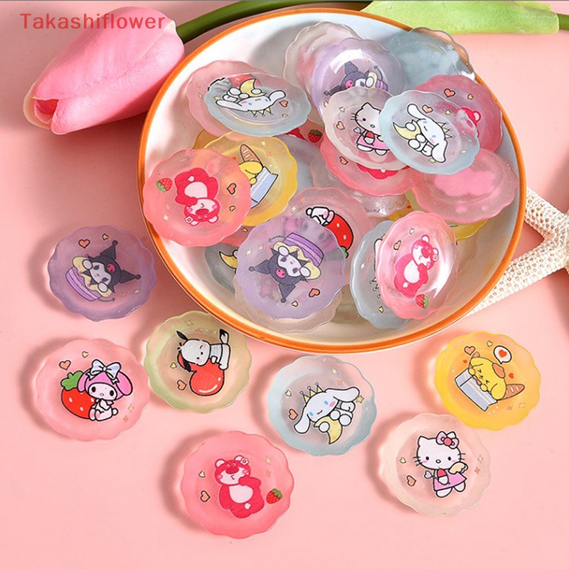 Set 10 Mô Hình Đĩa Sanrios Hoạt Hình Mini Bằng Nhựa Resin Trang Trí Điện Thoại DIY